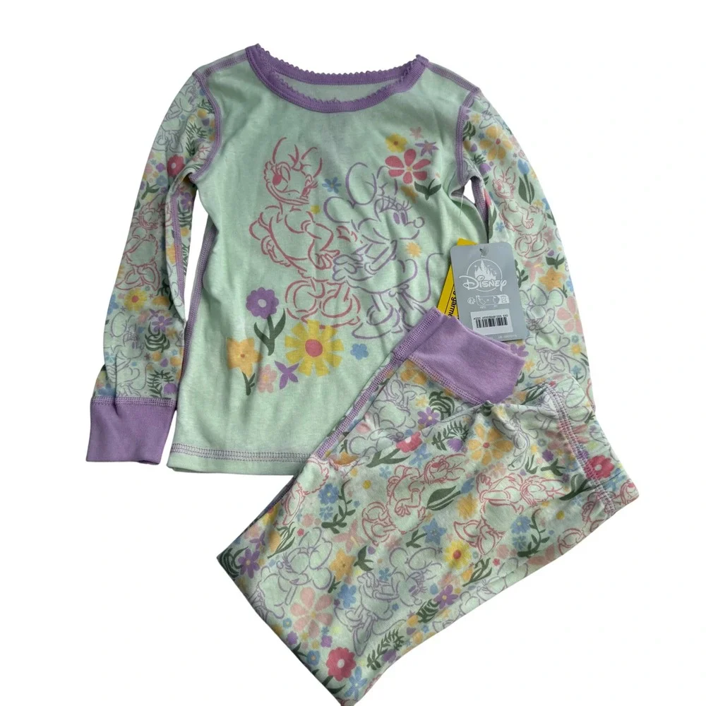 New Disney Store Minnie Mouse Daisy Pajama Pals 3T Girls Two Piece Sleepwear set